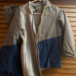 L.L. Bean Kids Gray and Blue 3:1 Fleece lined jacket